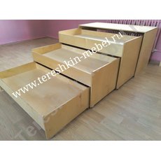 Кровать детская трехъярусная выкатная Фанера