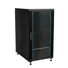 Шкаф напольный 19дюйм 18U 896х800х600мм(ВхШхГ)дверь стекл с бок вставк черный
