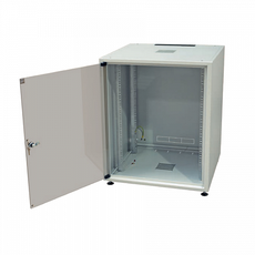 Шкаф напольный SJB 19 12U 604x600х600мм стеклянная дверь серый (RAL7035) без столешницы нагрузка 30кг (собранный)