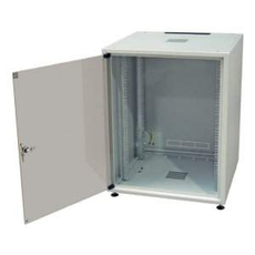 Шкаф напольный SJB 19 18U 871x600х400мм стеклянная дверь черный (RAL9005) столешница Calvados нагрузка 45кг (собранный)