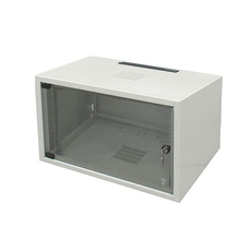 Шкаф настенный 19 дюймовый SJ2 6U 337x600х500 со стальной дверью серый