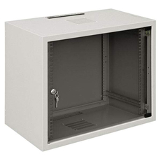 Шкаф настенный 19 дюймовый SJ2 6U 337x600х600 со стальной дверью серый