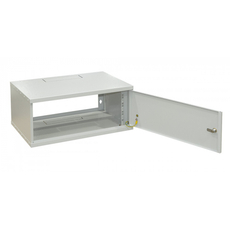 Шкаф настенный 19 дюймовый SJK 10U 497х515x300 стальная дверь серый