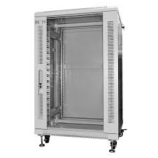 Шкаф сетевой 19 серия DSR 2x23 U 2185x600x900мм двухсекционный две передние и одна задняя стальные перфорированные двери без боковых стенок серый (RAL7035) (DSR-001-1600-11) (собранный)