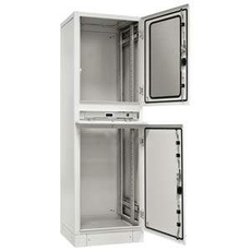 Шкаф сетевой 19 серия SZE2 PC 42U 2000x600x600мм двухсекционный две передние двери серый (RAL7035) (SZE2PC 3004-00-02) (собранный)