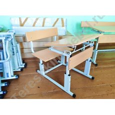 Моноблок одноместный регулируемый по наклону столешницы и высоте со скамьей