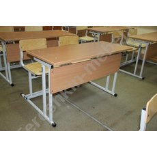 Парта моноблок ученический разноростовой с регулируемым углом наклона столешницы