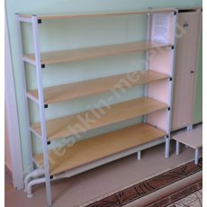 Стеллаж под обувь на металлокаркасе, фанера лакированная