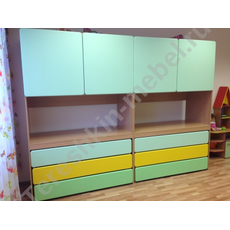 Стенка детская с выкатными 3-х кроватями
