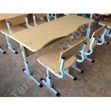 Стол ученический двухместный регулируемый по высоте №2-4 №3-5 №4-6 №5-7 Столешница МДФ эргономичной формы