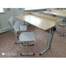 Стол ученический лабораторный для кабинета физики химии биологии c бортом