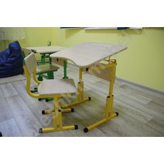 Стол ученический одноместный регулируемый по высоте и углу наклона столешницы №1-3 №2-4 №3-5 №4-6 Столешница МДФ эргономичной формы