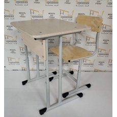 Стол ученический регулируемый на круглой трубе