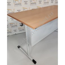 Стол ученический регулируемый на круглом металлокаркасе с перфорированным экраном