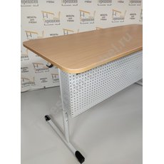 Стол ученический регулируемый на круглом металлокаркасе с перфорированным экраном