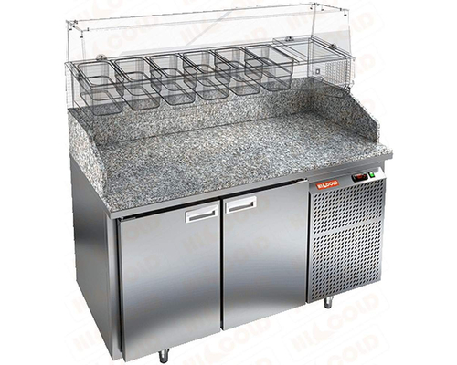 Стол холодильный для пиццы HiCold PZ3-11/GN (каменная столешница под витрину)