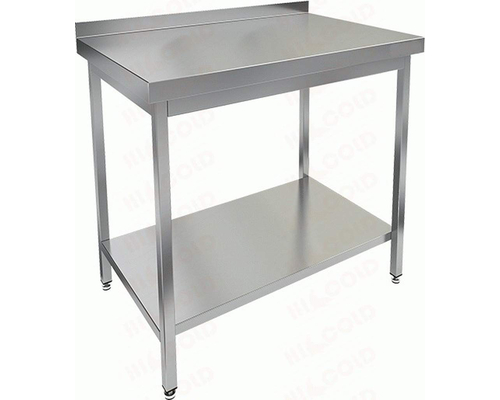 Стол пристенный с бортом и полкой (столешница 1мм) НСО-10/6БП-1