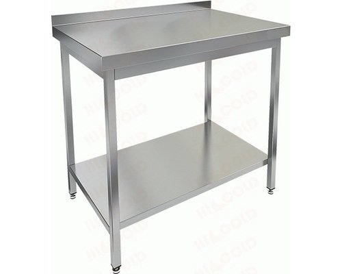 Стол пристенный с бортом и полкой (столешница 1мм) НСО-11/6БП-1