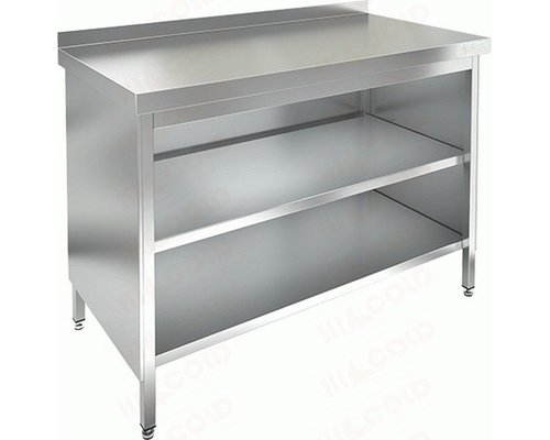 Стол пристенный, с бортом закрытый с трёх сторон, с полкой НСЗО-14/6Б