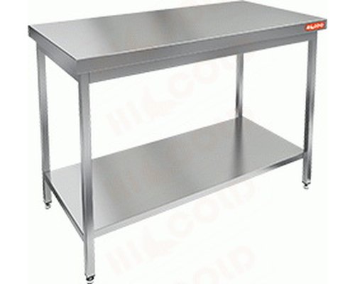 Стол разделочный центральный с полкой (столешница 1мм) НСО-13/7П-1