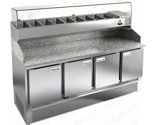 Стол холодильный для пиццы HiCold PZE3-1111/SN (каменная столешница под витрину)