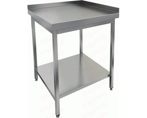 Стол производственный угловой с двумя бортами и полкой НСО-7/6ББП