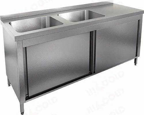 Стол закрытый с двумя мойками НСЗК2М-16/7Б