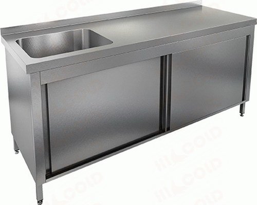 Стол закрытый с одной моечной ванной НСЗК1М-18/7БП(БЛ)