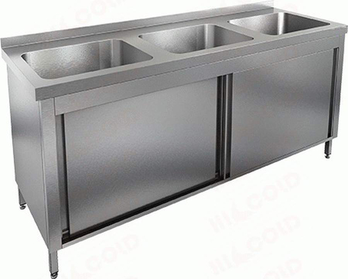 Стол закрытый с тремя мойками НСЗК3М-18/7Б