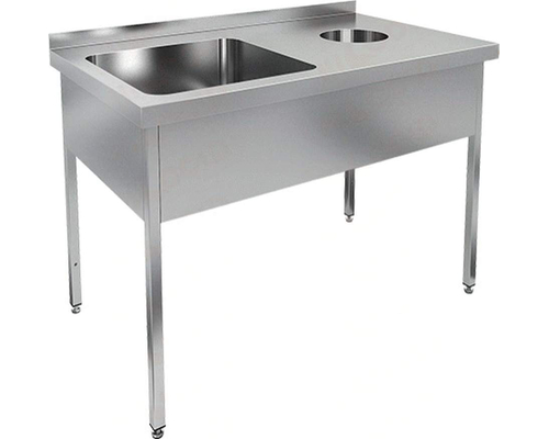 Ванна моечная НДСО1М-15/7БП (БЛ) с отверстием для сбора отходов, 1 мойка 500х500х300