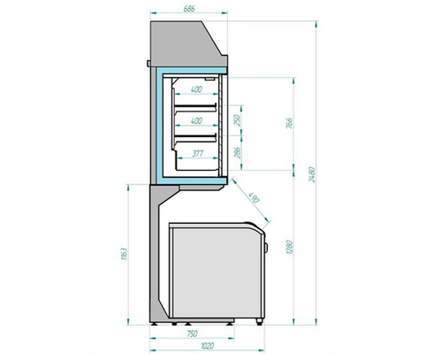 Шкаф низкотемпературный ШН 0,73-2,8 CORSA LT 2500