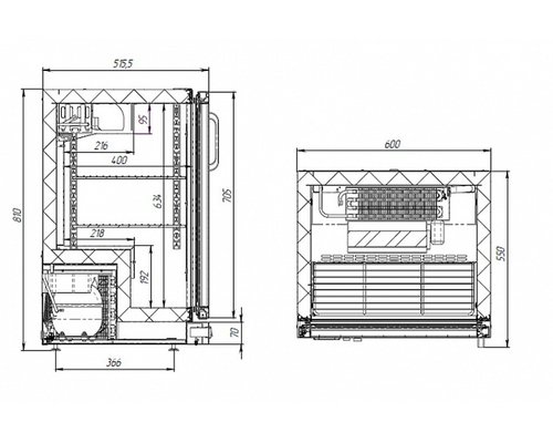 Барный холодильный шкаф Polair TD101-Grande (без столешницы)