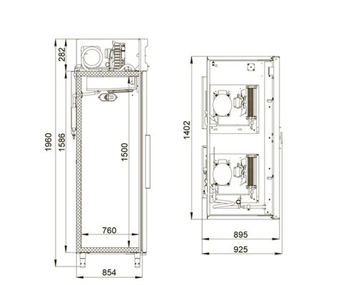 Холодильный шкаф комбинированный Polair CC214-G