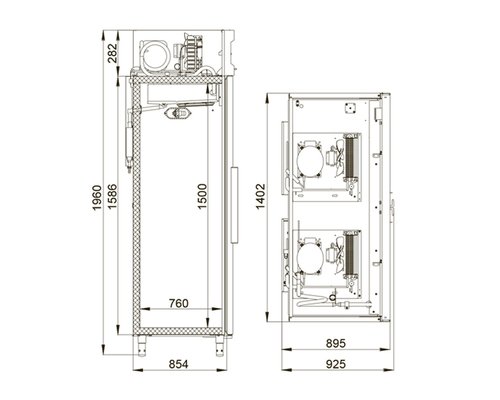 Холодильный шкаф комбинированный Polair CC214-S