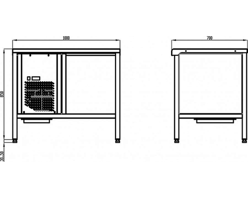 Холодильный стол с охлаждаемой столешницей Polair TT1,0GN-G