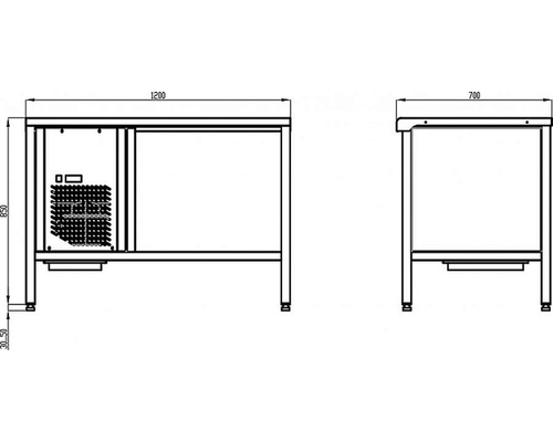 Холодильный стол с охлаждаемой столешницей Polair TT1,2GN-G