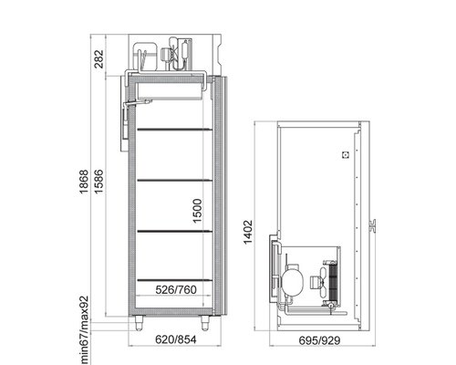 Шкаф холодильный Polair CM114-G (ШХ 1,4 нерж)