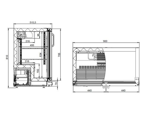 Барный холодильный шкаф Polair TD102-Bar (без столешницы)