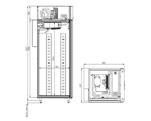 Холодильный шкаф Polair CS107 Bakery Br (со стеклянной дверью, Тип 2)
