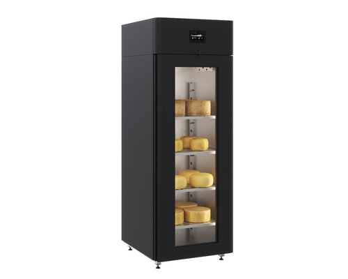 Холодильный шкаф Polair CS107 Cheese black (со стеклянной дверью)