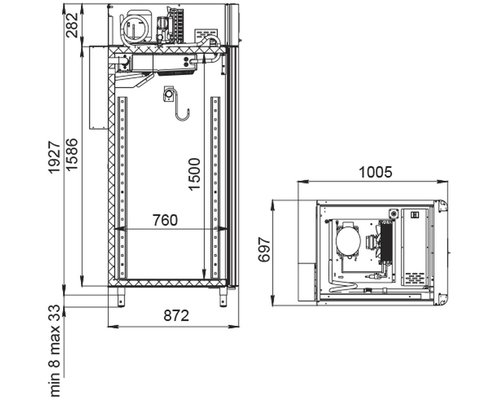 Холодильный шкаф Polair CS107 Meat (со стеклянной дверью) Тип 2