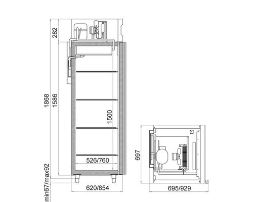 Шкаф холодильный Polair CM105-G (ШХ 0,5 нерж)