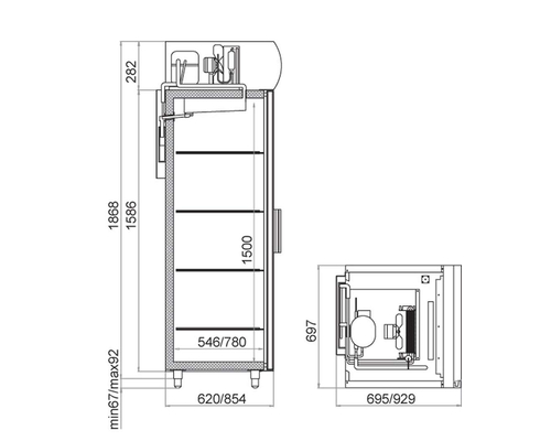 Шкаф холодильный Polair DM105-S (ШХ-0,5ДС) с мех. замком