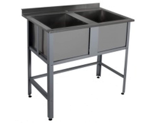 Ванна моечная ВМ2-14/7Б с двумя емкостями и бортом