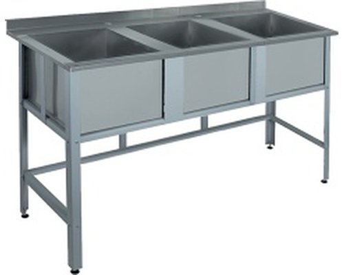 Ванна моечная ВМ3-18/7Б с тремя емкостями и бортом