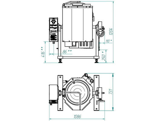 Котел пищеварочный Abat КПЭМ-60-ОМР-В