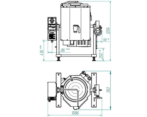 Котел пищеварочный Abat КПЭМ-60-ОМР-ВК (со сливным краном)