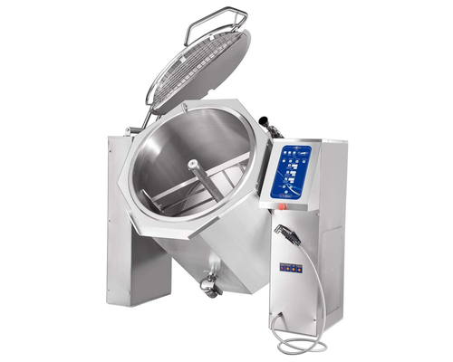 Котел пищеварочный опрокидывающийся Abat КПЭМ-160 ОМ2 с миксером и сливным краном