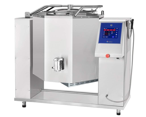 Котел пищеварочный опрокидывающийся Abat КПЭМ-250-ОМП с миксером и сливным краном