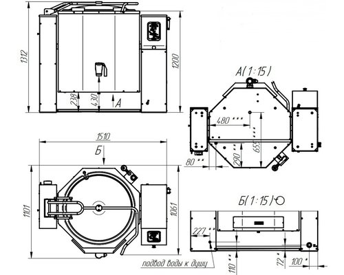 Котел пищеварочный опрокидывающийся Abat КПЭМ-350-О со сливным краном
